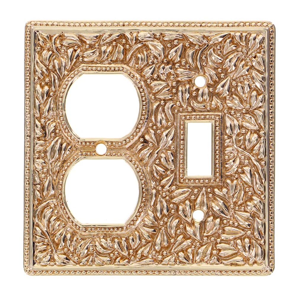 Vicenza WP7000-PG San Michele Wall Plate Double Outlet/Toggle in Polished Gold
