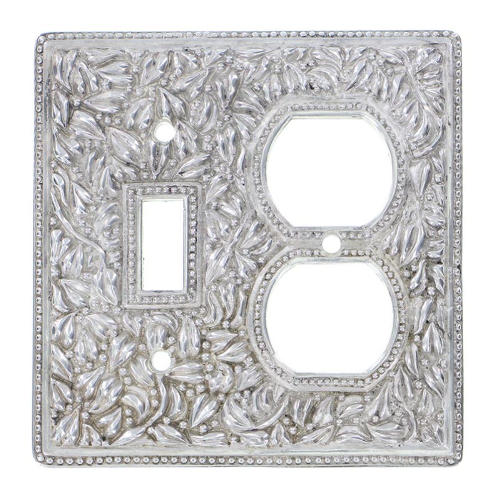 Vicenza WP7000-PS San Michele Wall Plate Double Outlet/Toggle in Polished Silver