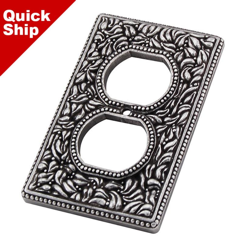 Vicenza WP7001-AS San Michele Wall Plate Single Outlet in Antique Silver