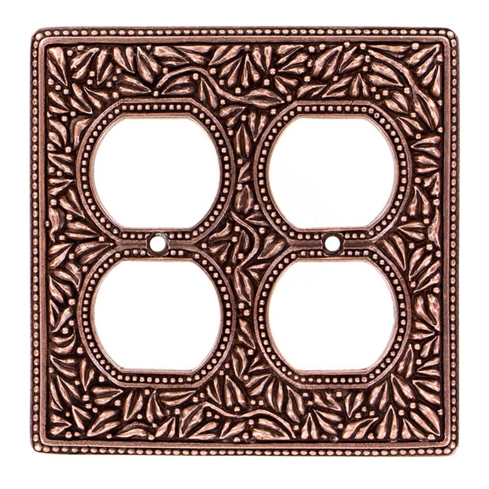 Vicenza WP7003-AC San Michele Wall Plate Double Outlet in Antique Copper