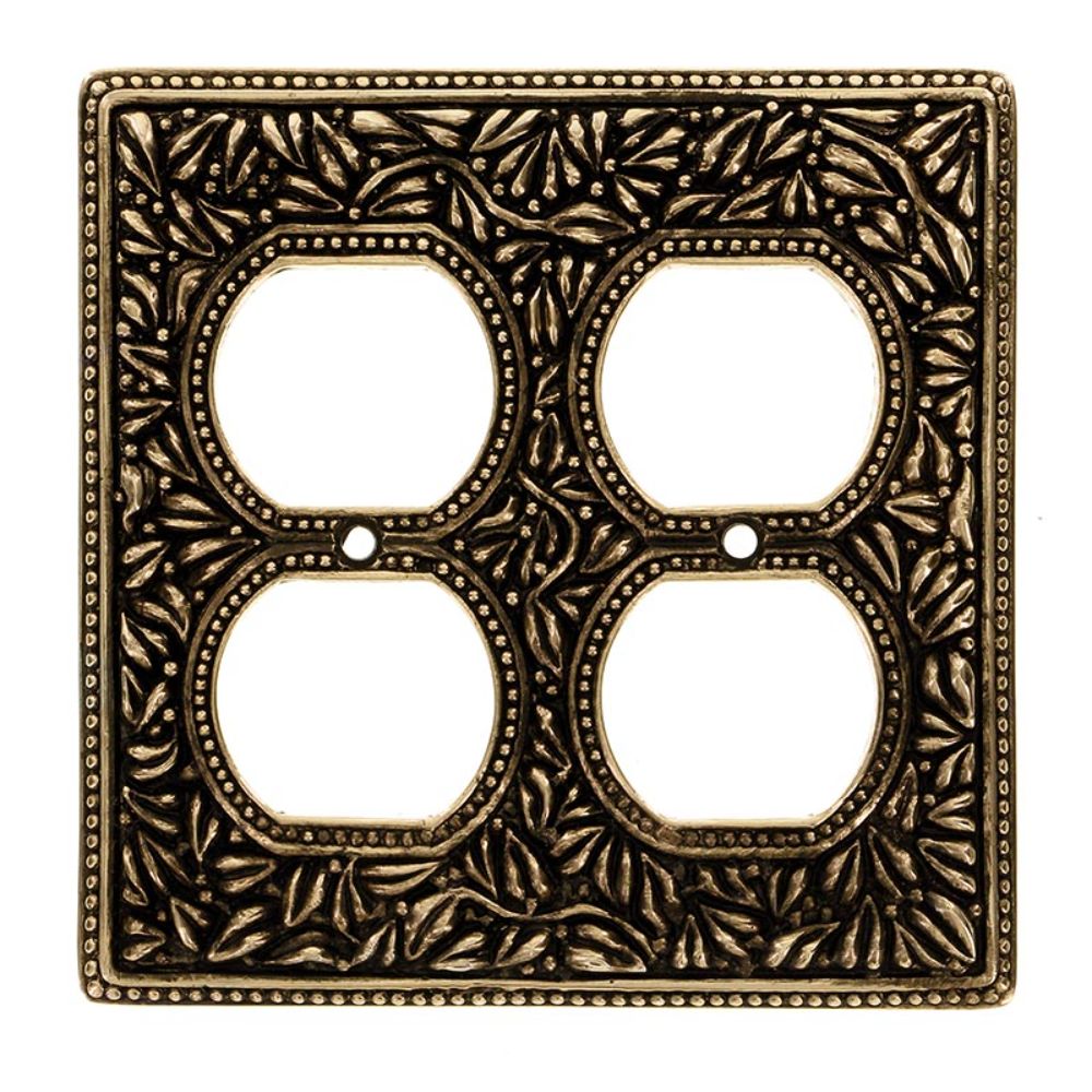 Vicenza WP7003-AG San Michele Wall Plate Double Outlet in Antique Gold