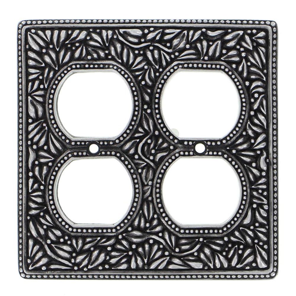 Vicenza WP7003-AN San Michele Wall Plate Double Outlet in Antique Nickel
