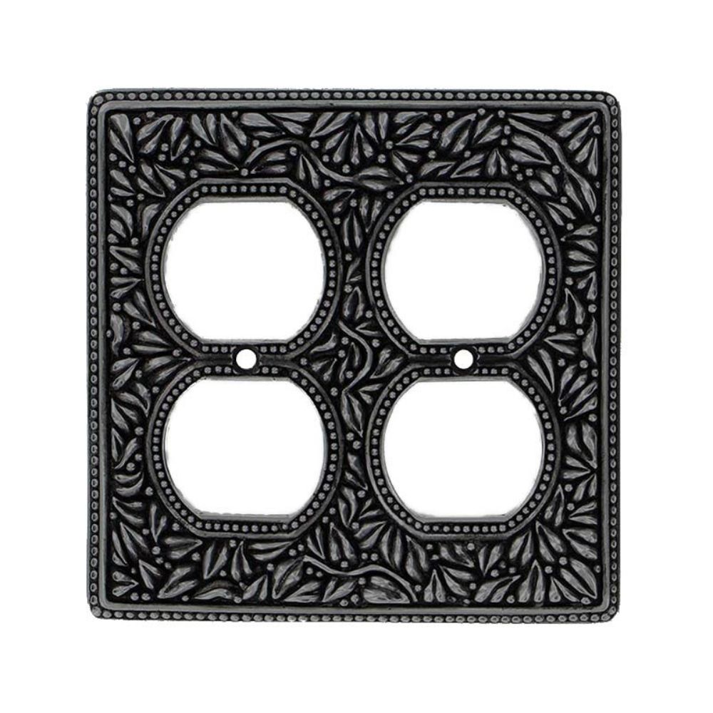 Vicenza WP7003-GM San Michele Wall Plate Double Outlet in Gunmetal