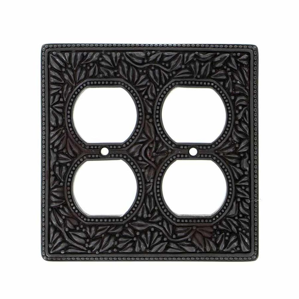 Vicenza WP7003-OB San Michele Wall Plate Double Outlet in Oil-Rubbed Bronze