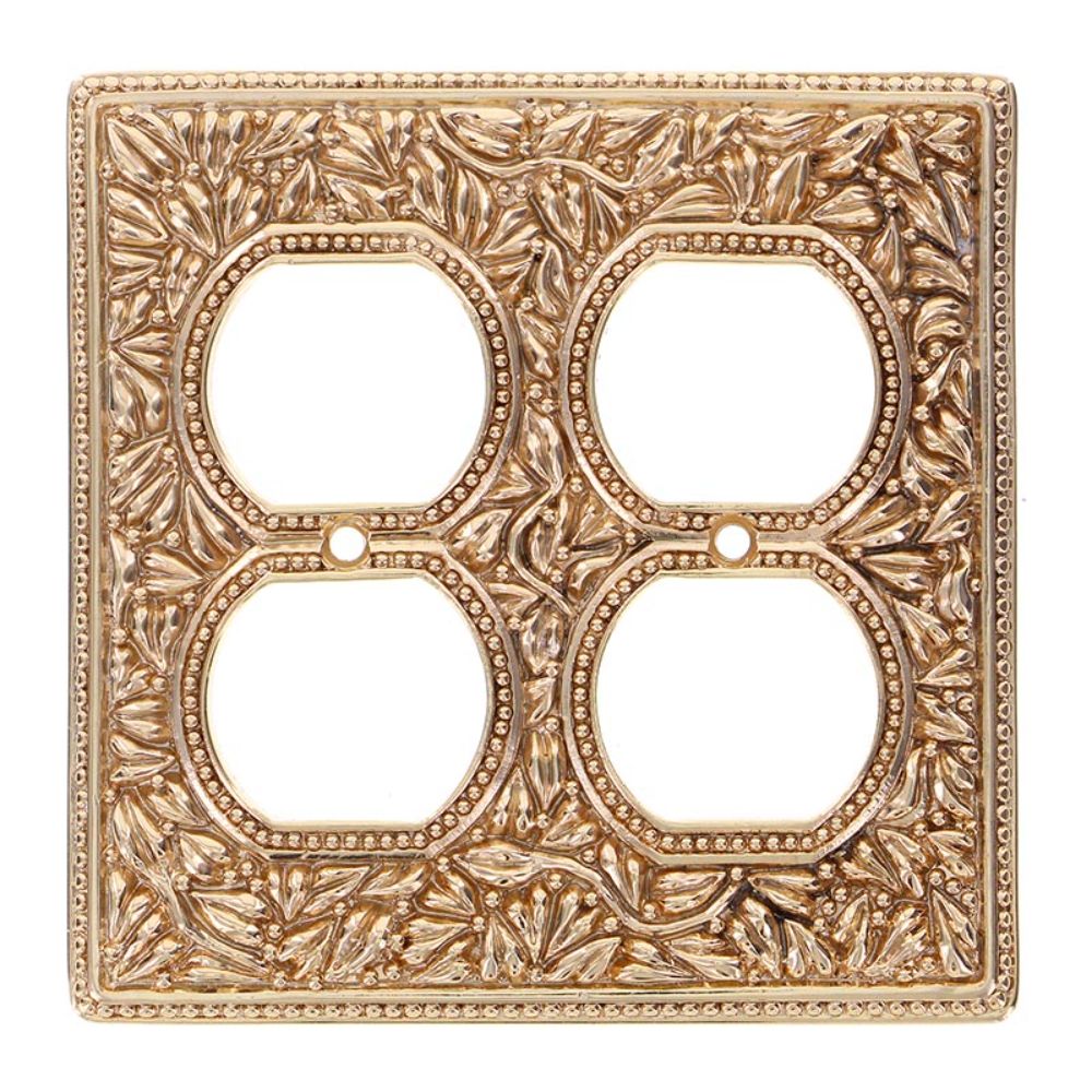 Vicenza WP7003-PG San Michele Wall Plate Double Outlet in Polished Gold
