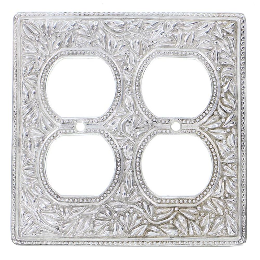 Vicenza WP7003-PN San Michele Wall Plate Double Outlet in Polished Nickel