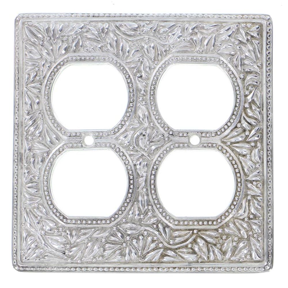 Vicenza WP7003-PS San Michele Wall Plate Double Outlet in Polished Silver