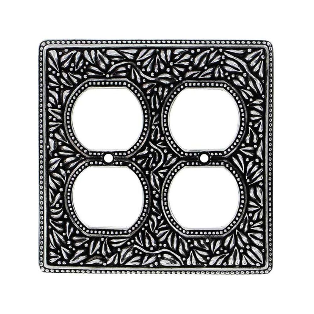 Vicenza WP7003-VP San Michele Wall Plate Double Outlet in Vintage Pewter