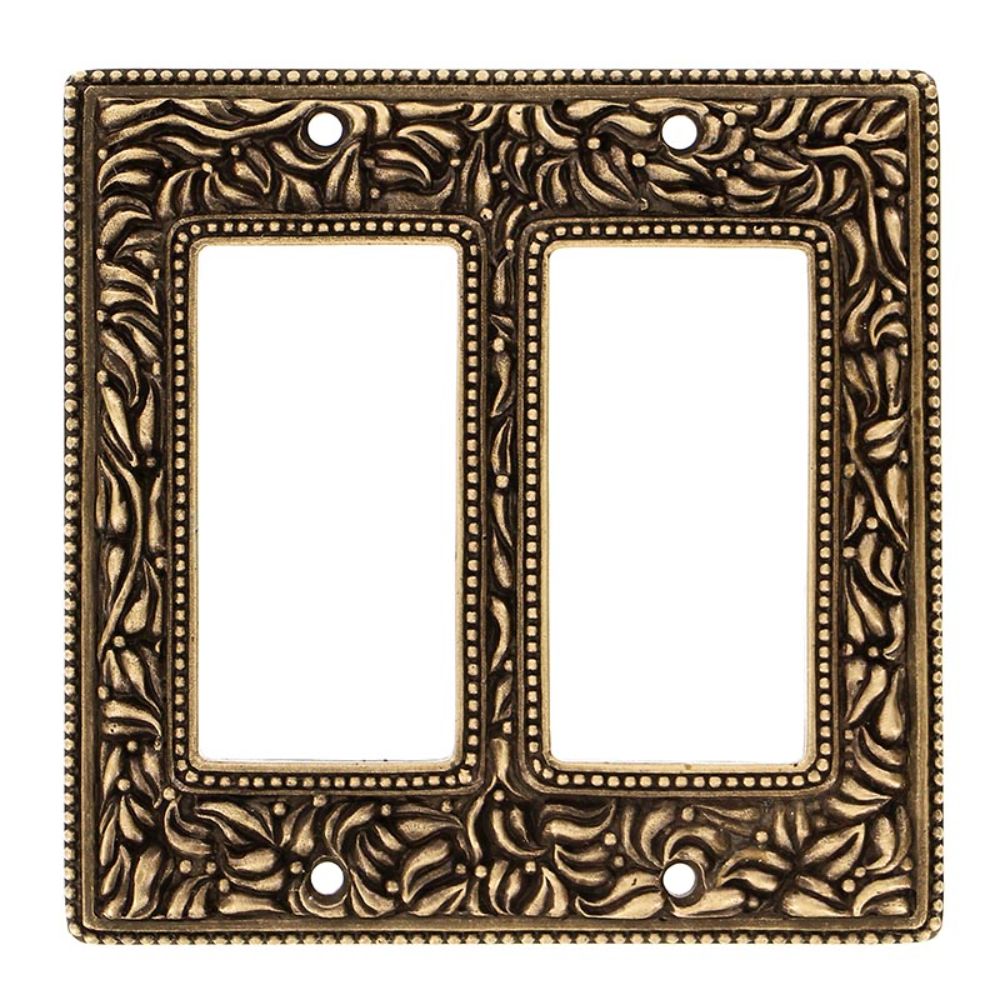 Vicenza WP7005-AB San Michele Wall Plate Double Dimmer in Antique Brass