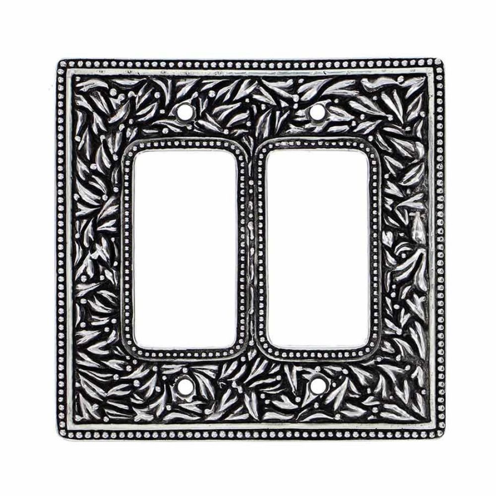 Vicenza WP7005-AS San Michele Wall Plate Double Dimmer in Antique Silver