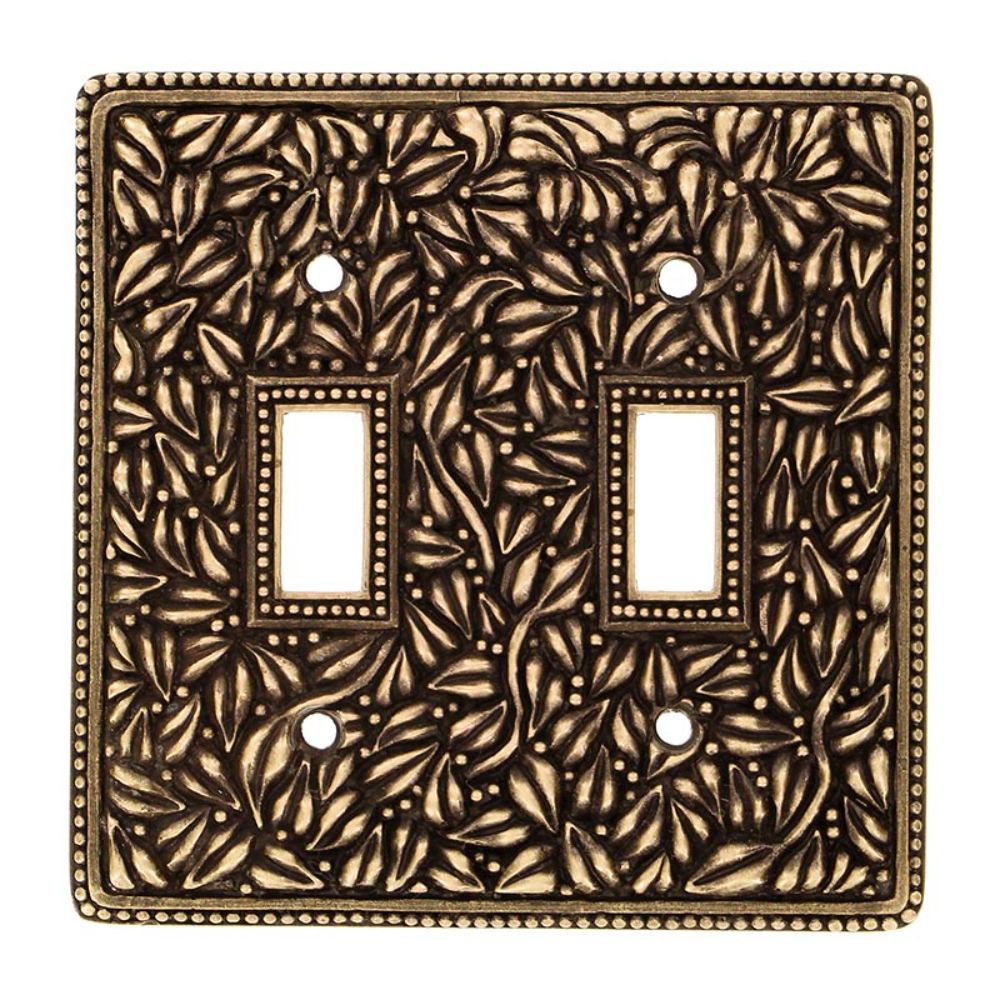 Vicenza WP7006-AB San Michele Wall Plate Double Toggle in Antique Brass