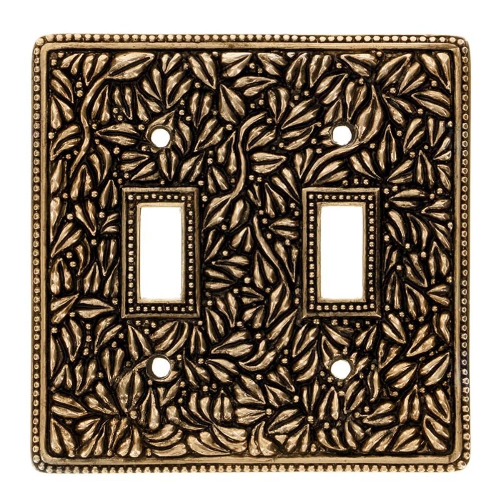 Vicenza WP7006-AG San Michele Wall Plate Double Toggle in Antique Gold