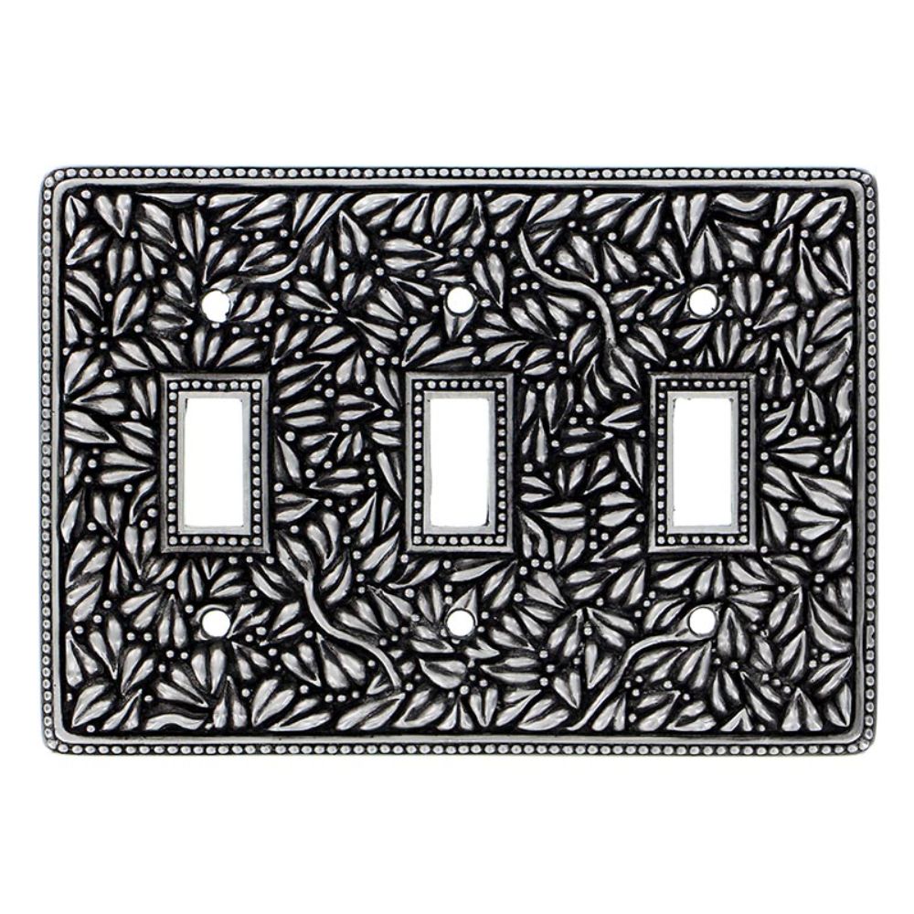 Vicenza WP7007-AN San Michele Wall Plate Triple Toggle in Antique Nickel