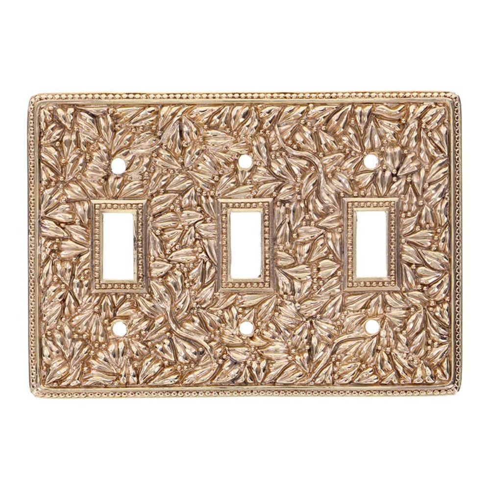 Vicenza WP7007-PG San Michele Wall Plate Triple Toggle in Polished Gold