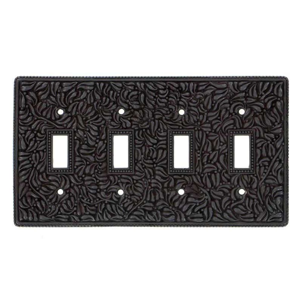 Vicenza WP7008-OB San Michele Wall Plate Quad Toggle in Oil-Rubbed Bronze