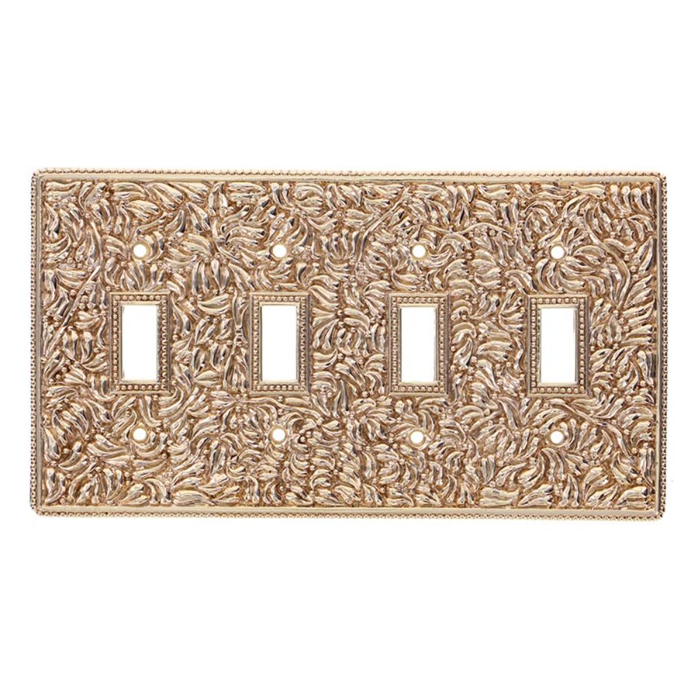 Vicenza WP7008-PG San Michele Wall Plate Quad Toggle in Polished Gold