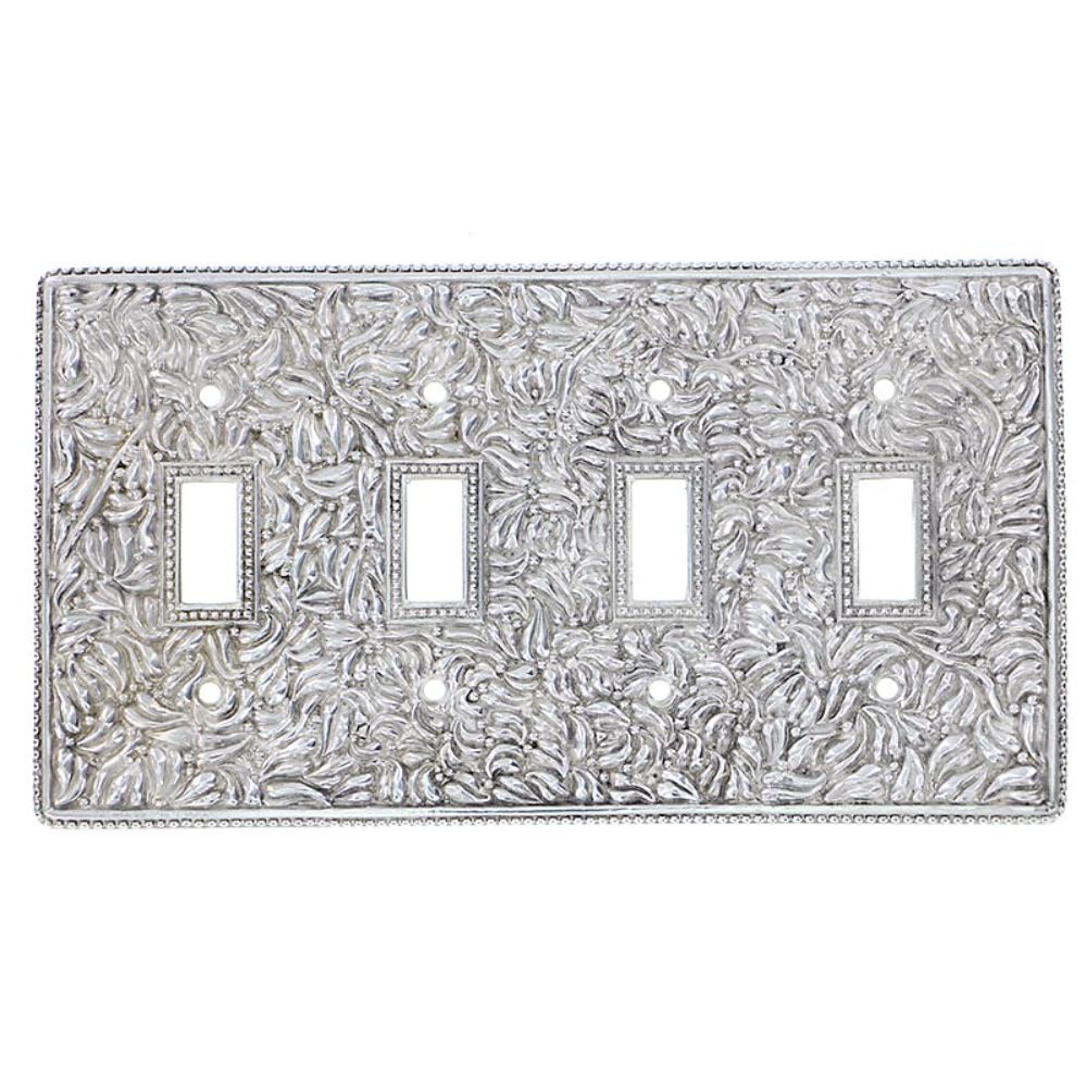 Vicenza WP7008-PN San Michele Wall Plate Quad Toggle in Polished Nickel