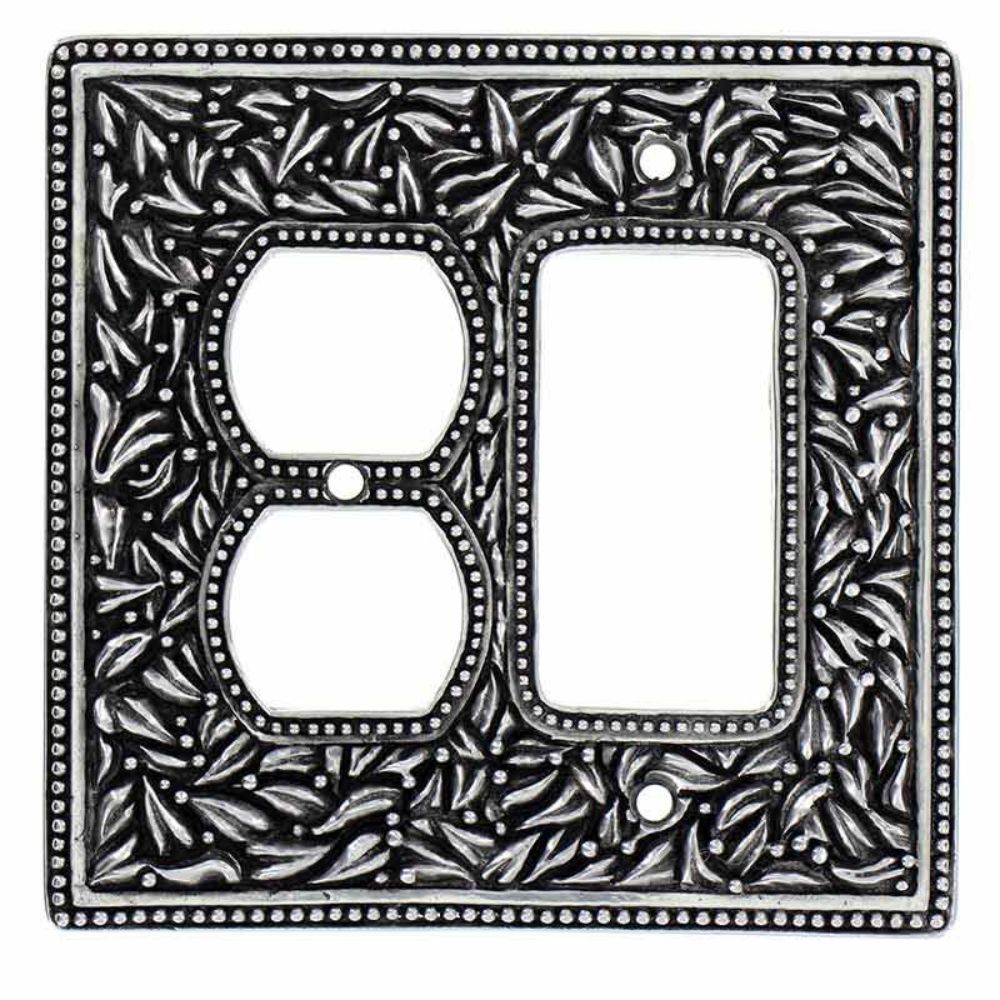 Vicenza WP7011-AS San Michele Wall Plate Dimmer/Outlet in Antique Silver