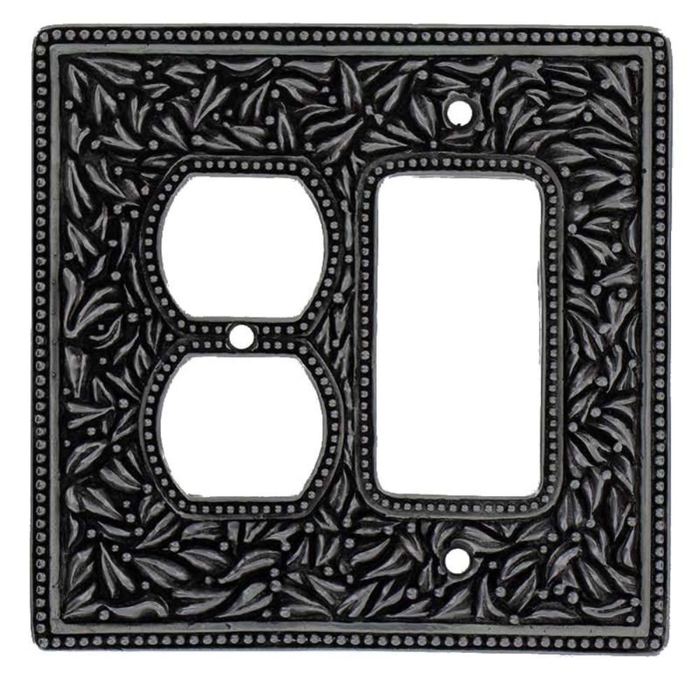 Vicenza WP7011-GM San Michele Wall Plate Dimmer/Outlet in Gunmetal