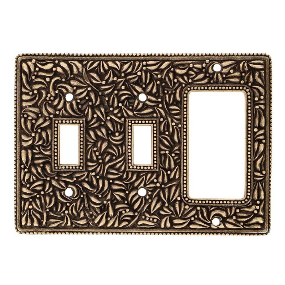 Vicenza WP7012-AB San Michele Wall Plate Double Toggle/Dimmer in Antique Brass