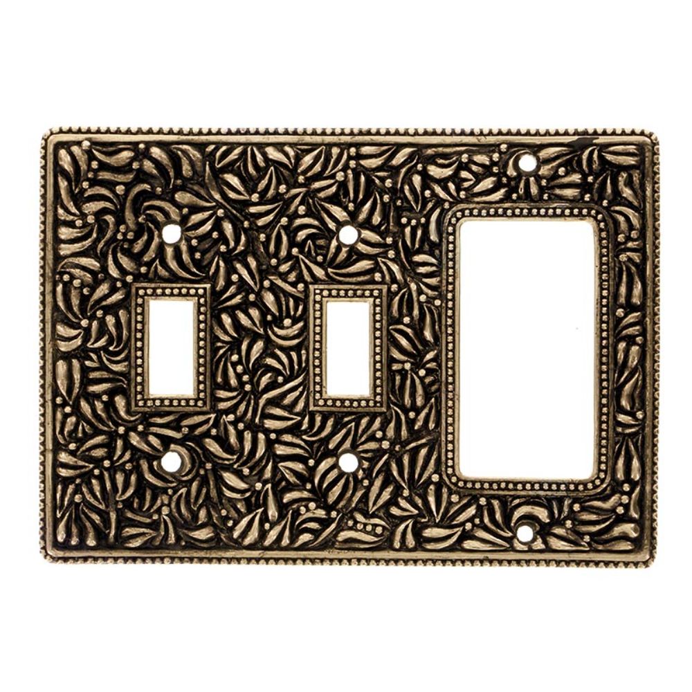 Vicenza WP7012-AG San Michele Wall Plate Double Toggle/Dimmer in Antique Gold