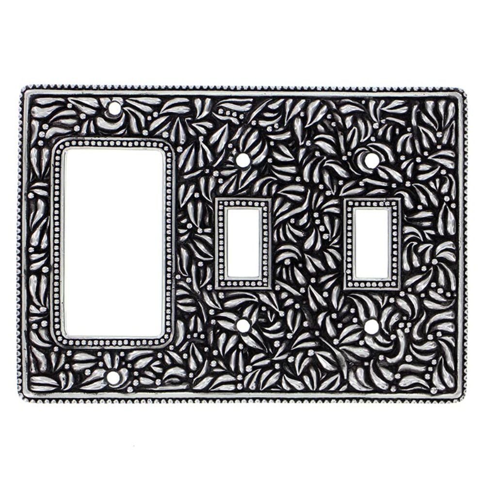 Vicenza WP7012-AS San Michele Wall Plate Double Toggle/Dimmer in Antique Silver