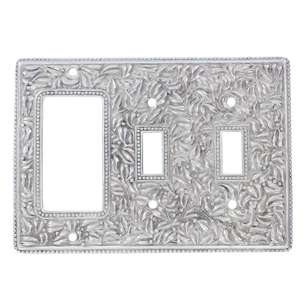 Vicenza WP7012-PS San Michele Wall Plate Double Toggle/Dimmer in Polished Silver