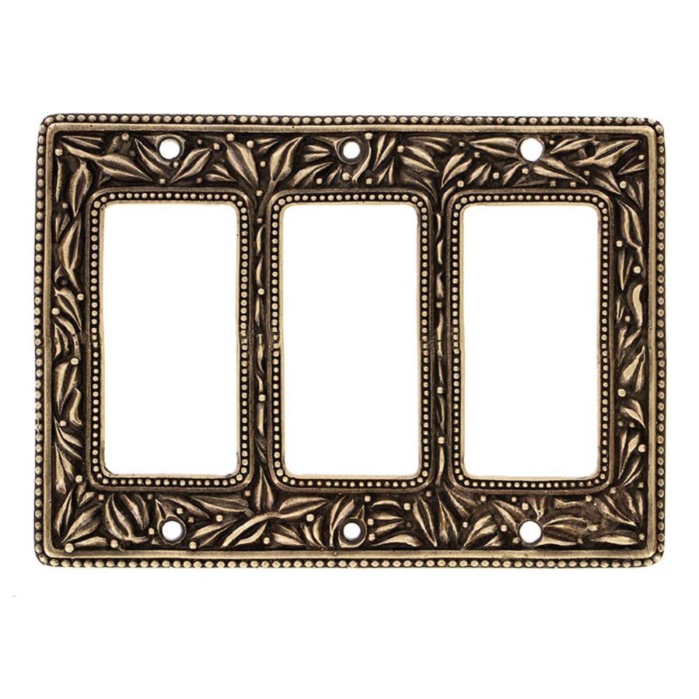 Vicenza WP7013-AB San Michele Wall Plate Triple Dimmer in Antique Brass