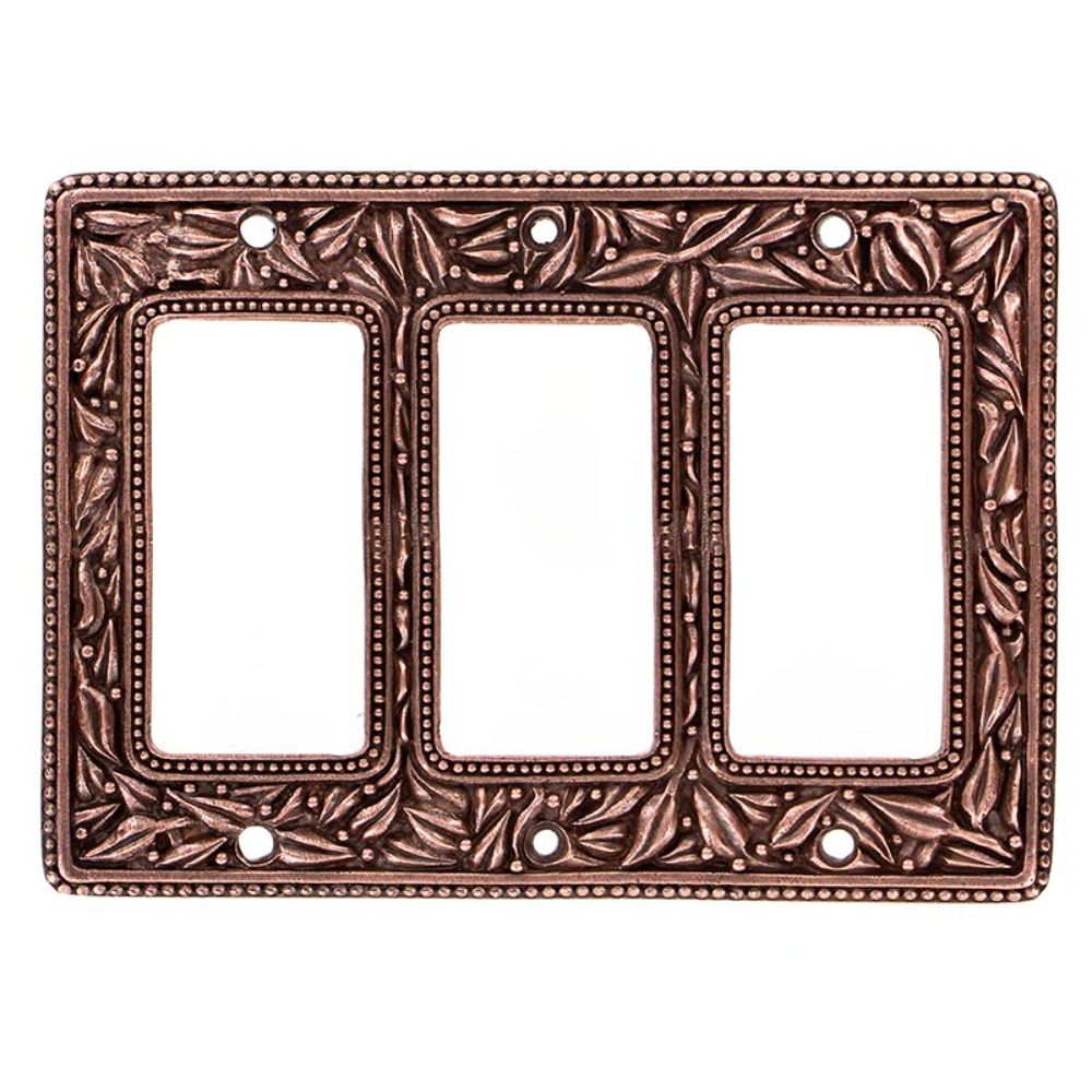 Vicenza WP7013-AC San Michele Wall Plate Triple Dimmer in Antique Copper