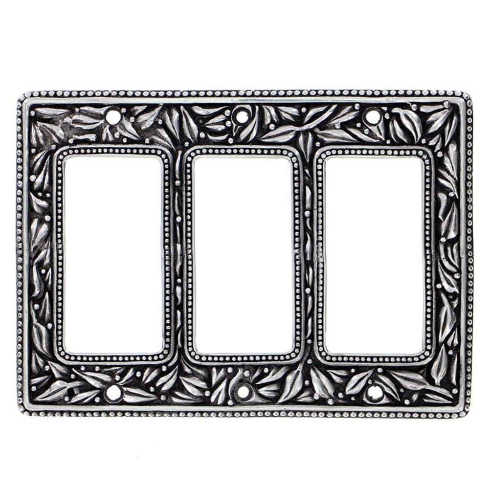 Vicenza WP7013-AS San Michele Wall Plate Triple Dimmer in Antique Silver