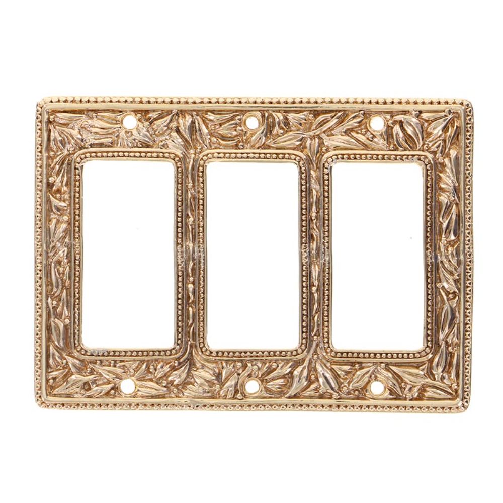 Vicenza WP7013-PG San Michele Wall Plate Triple Dimmer in Polished Gold