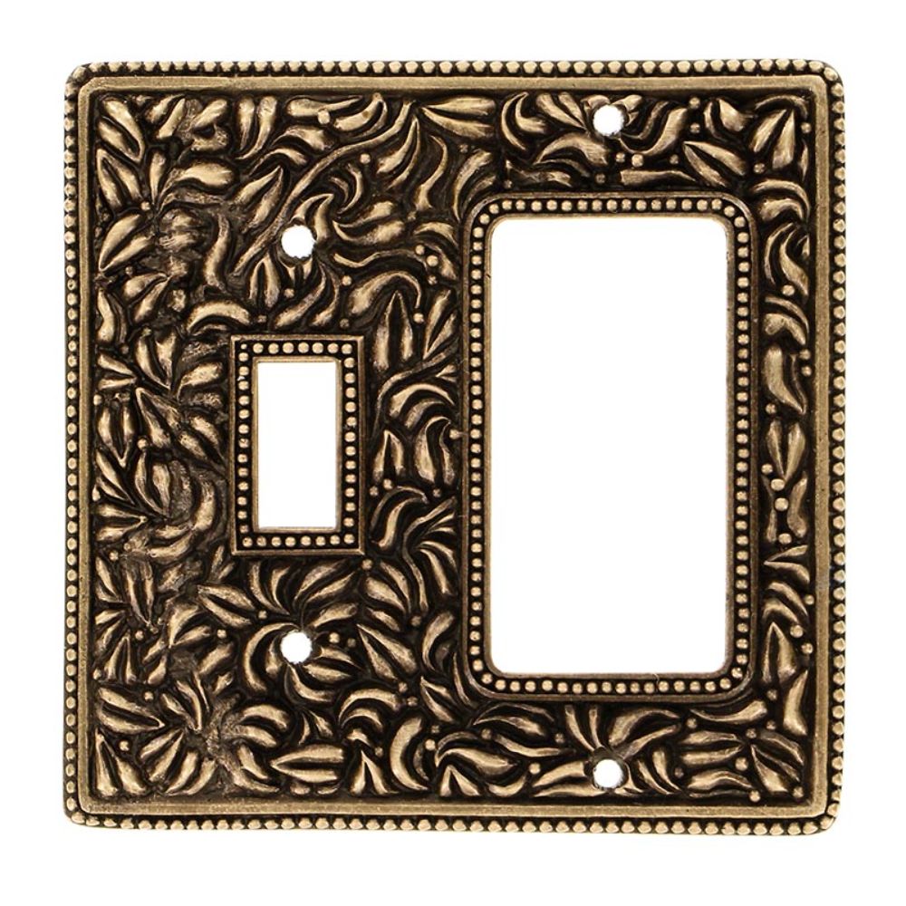 Vicenza WP7014-AB San Michele Wall Plate Toggle/Outlet in Antique Brass