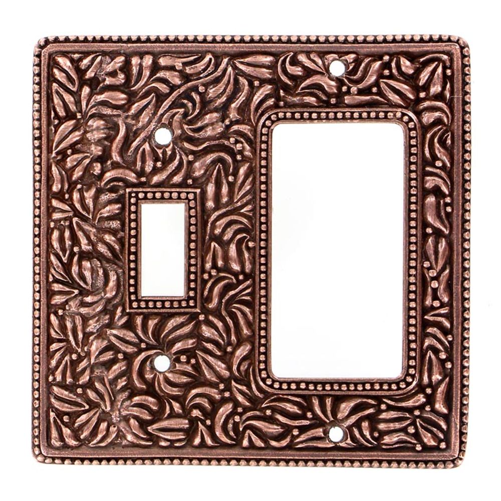 Vicenza WP7014-AC San Michele Wall Plate Toggle/Outlet in Antique Copper