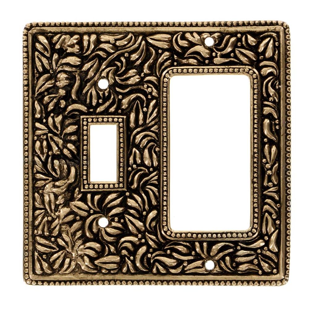 Vicenza WP7014-AG San Michele Wall Plate Toggle/Outlet in Antique Gold