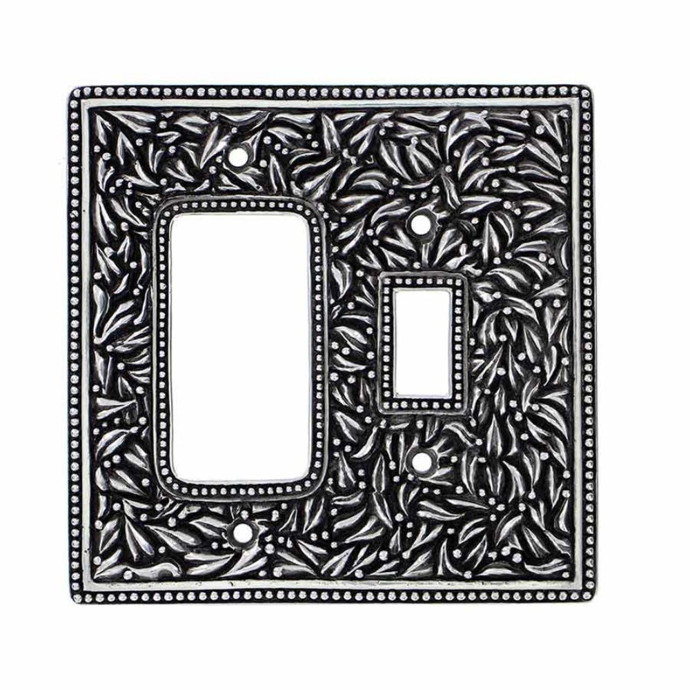 Vicenza WP7014-AS San Michele Wall Plate Toggle/Outlet in Antique Silver