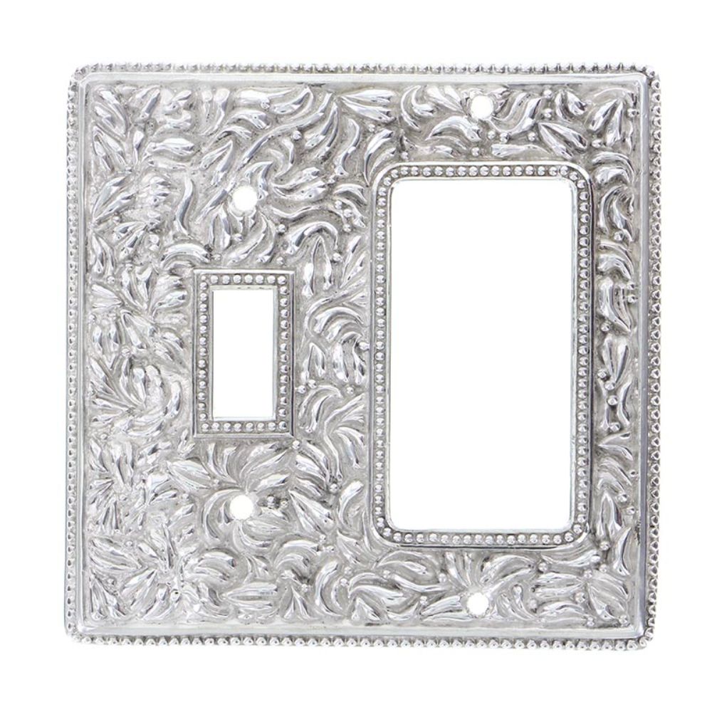 Vicenza WP7014-PS San Michele Wall Plate Toggle/Outlet in Polished Silver
