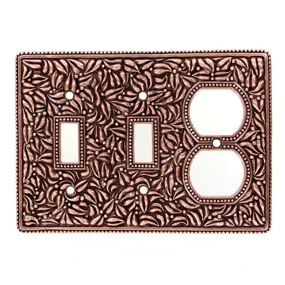 Vicenza WP7015-AC San Michele Wall Plate Double Toggle/Outlet in Antique Copper