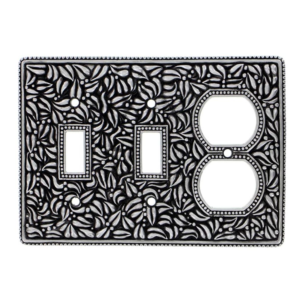 Vicenza WP7015-AN San Michele Wall Plate Double Toggle/Outlet in Antique Nickel
