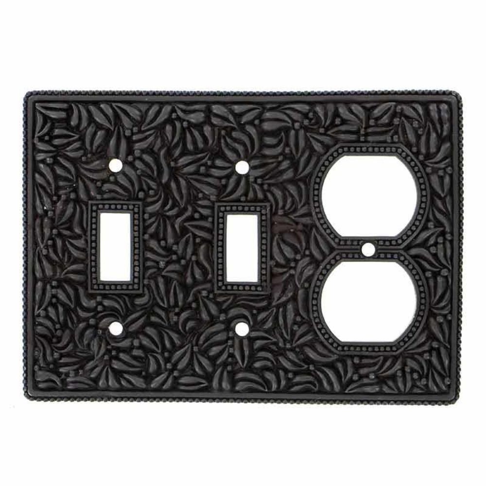 Vicenza WP7015-OB San Michele Wall Plate Double Toggle/Outlet in Oil-Rubbed Bronze