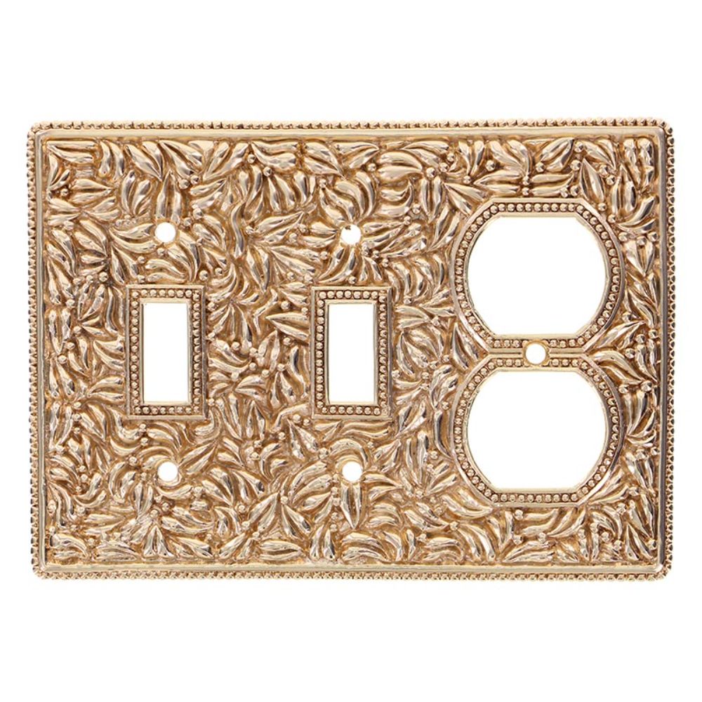 Vicenza WP7015-PG San Michele Wall Plate Double Toggle/Outlet in Polished Gold