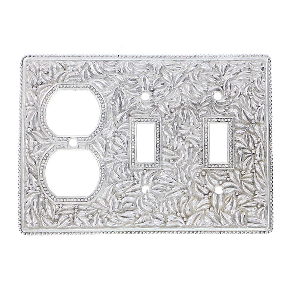 Vicenza WP7015-PN San Michele Wall Plate Double Toggle/Outlet in Polished Nickel