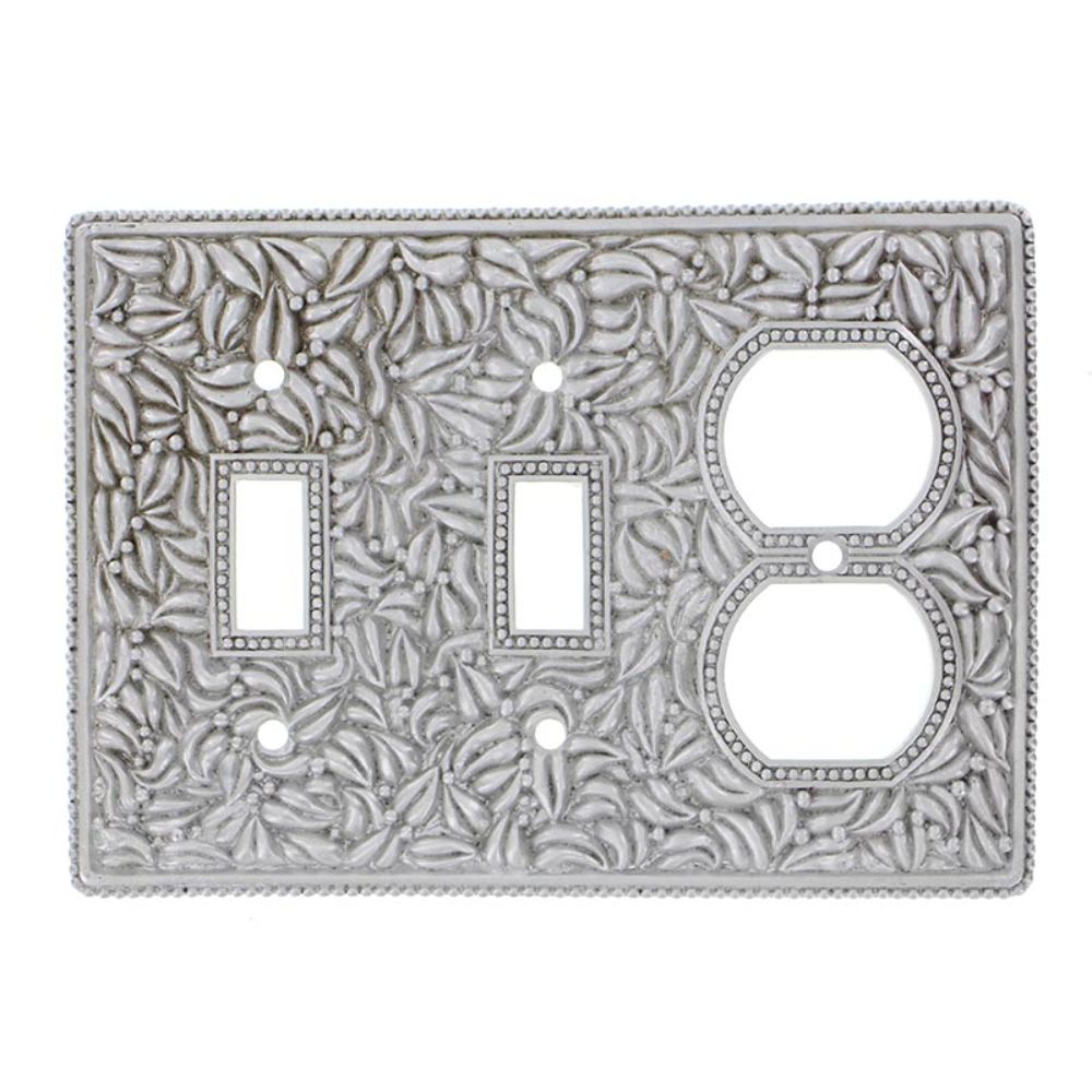 Vicenza WP7015-SN San Michele Wall Plate Double Toggle/Outlet in Satin Nickel