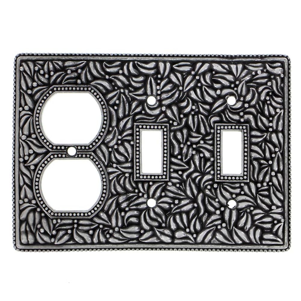 Vicenza WP7015-VP San Michele Wall Plate Double Toggle/Outlet in Vintage Pewter