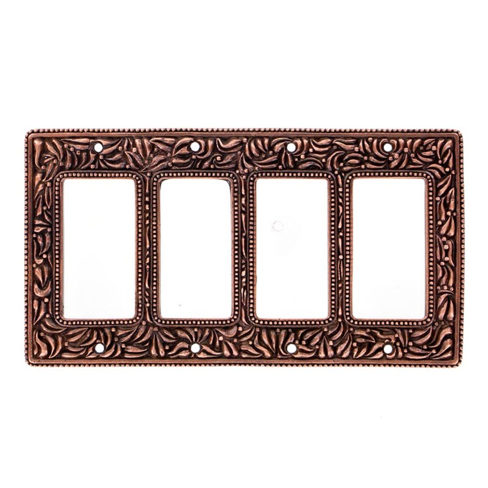 Vicenza WP7016-AC San Michele Wall Plate Quad Dimmer in Antique Copper