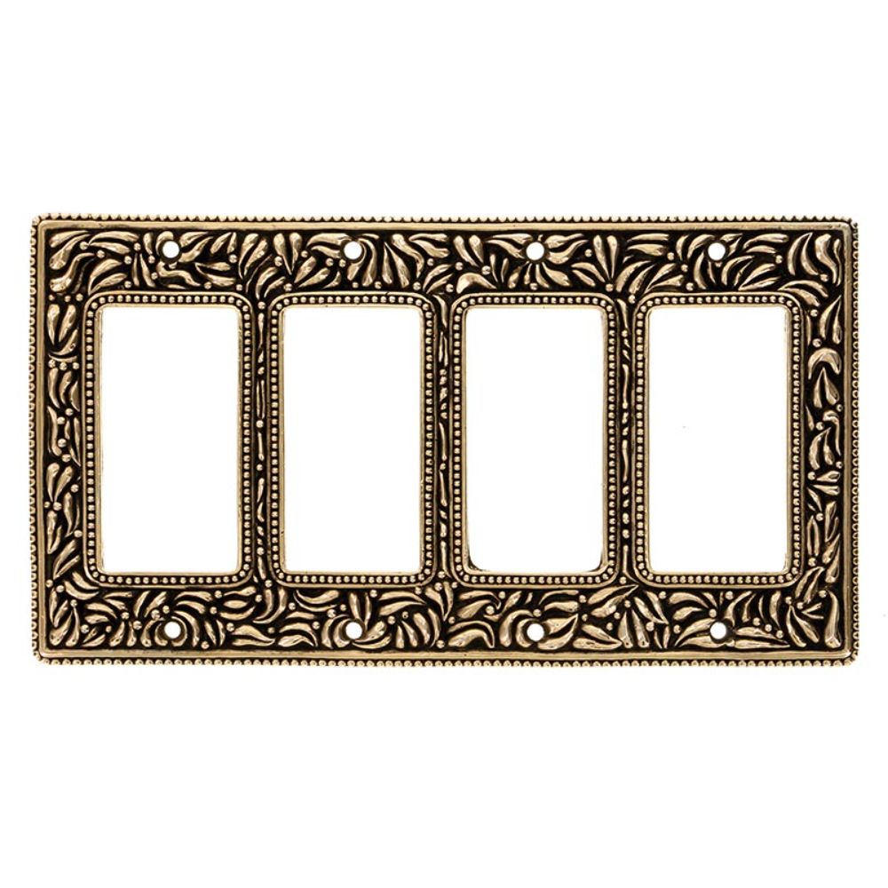 Vicenza WP7016-AG San Michele Wall Plate Quad Dimmer in Antique Gold
