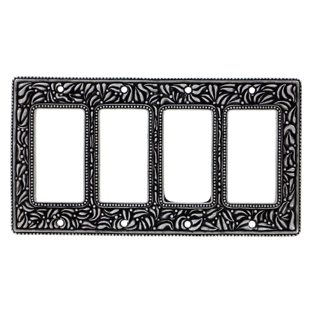 Vicenza WP7016-AN San Michele Wall Plate Quad Dimmer in Antique Nickel