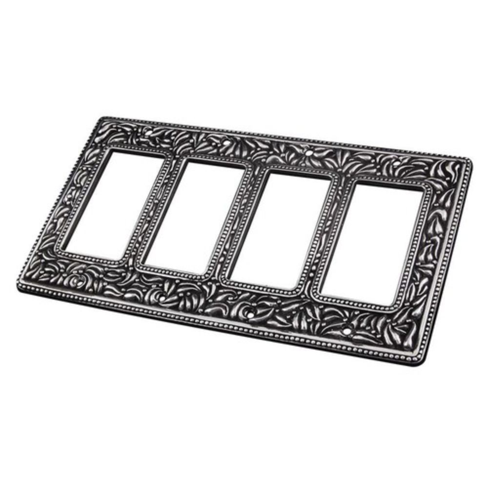 Vicenza WP7016-AS San Michele Wall Plate Quad Dimmer in Antique Silver