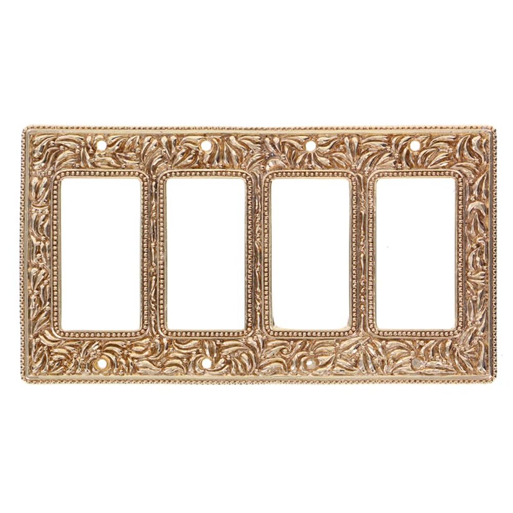 Vicenza WP7016-PG San Michele Wall Plate Quad Dimmer in Polished Gold