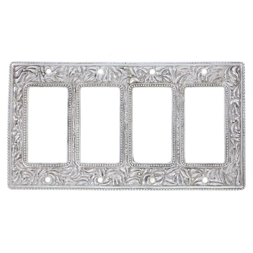 Vicenza WP7016-PS San Michele Wall Plate Quad Dimmer in Polished Silver