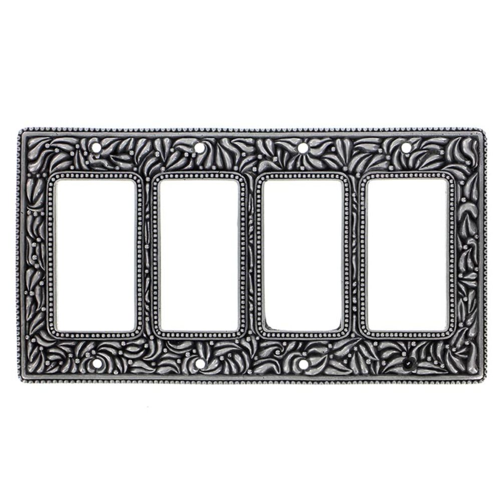 Vicenza WP7016-VP San Michele Wall Plate Quad Dimmer in Vintage Pewter